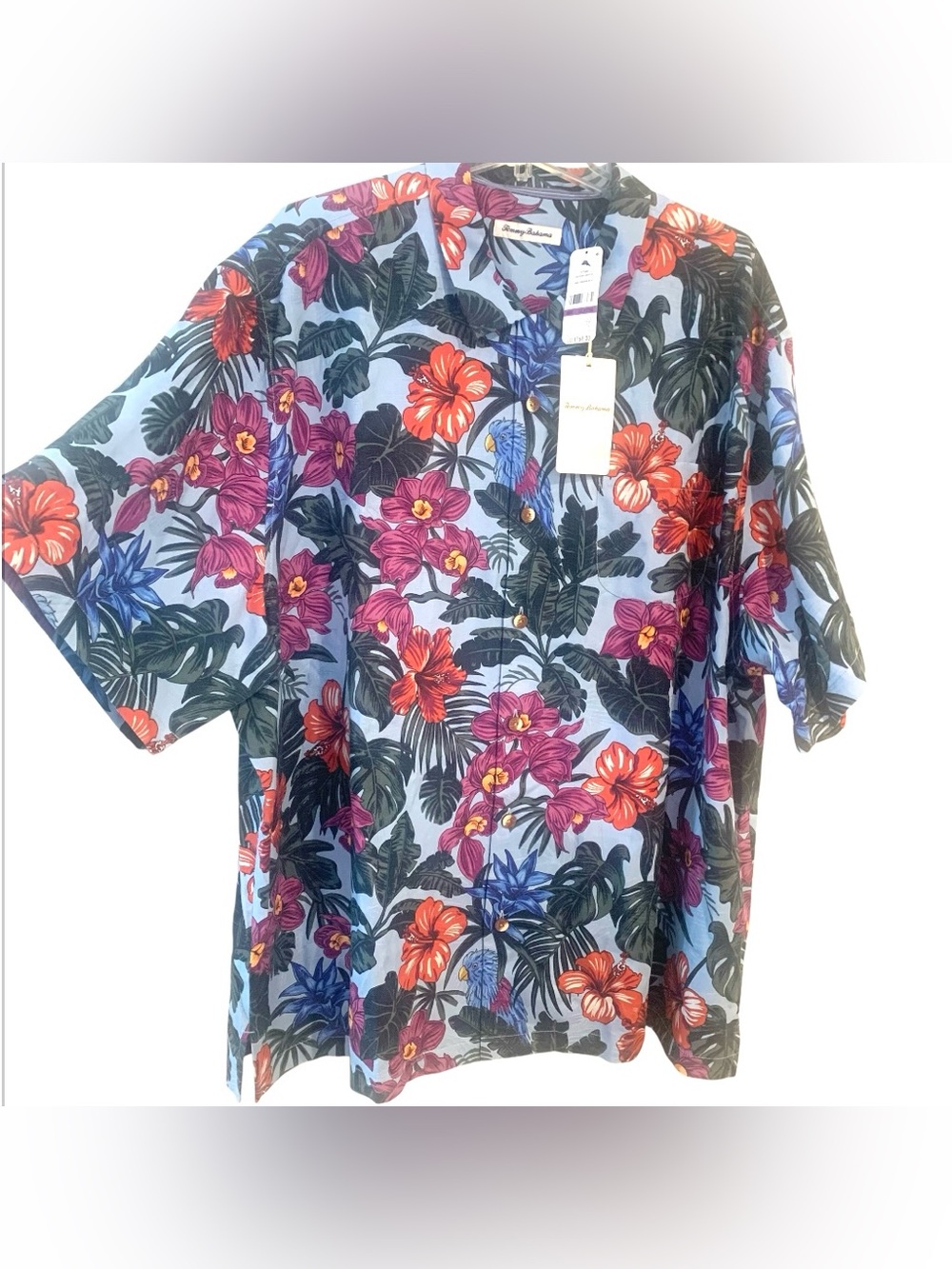 Tommy Bahama Silk Blend Crescent Grove Cool Comfort Travel Shirt Mens Size 2XLB